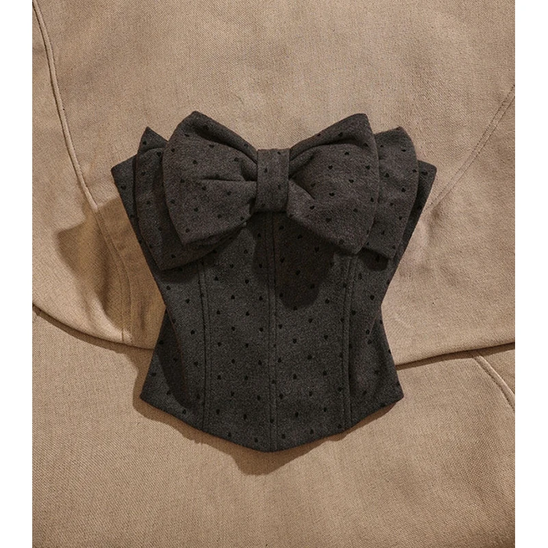 

Винтажный топ-бюстье с принтом для женщин, уличный стиль, без бретелек, укороченный, с открытой спиной, корсетный, летний, сексуальный, в стиле гайру, гранж, облегающая одежда