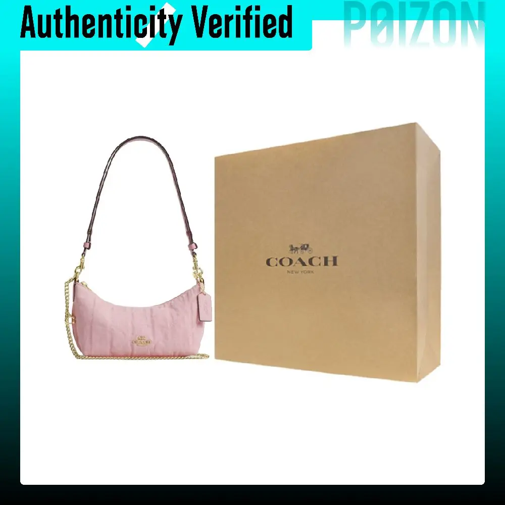 COACH Fabric, Cow Split Leather Shoulder Bags Medium Women's Light Pink CEQ62-IMNH1
