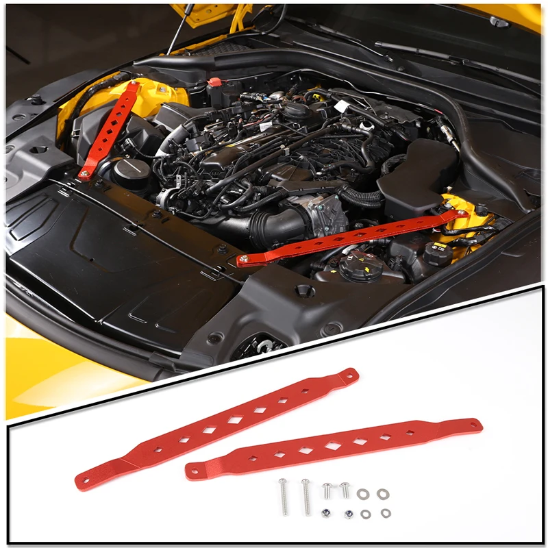 Aluminum alloy For Toyota GR Supra A90 2019-2026 Car Engine Compartment Reinforced Diagonal Pull Rod Trim Car Accessories
