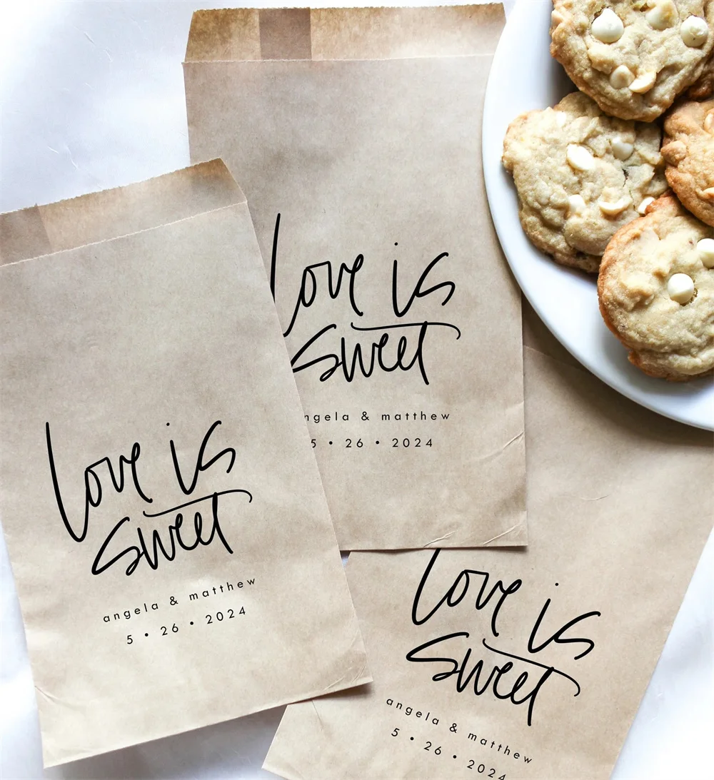 50 Love is Sweet Favor bag || Wedding favor bag, Party favor bag, Cookie bag, Donut bags, Wedding candy bags, Wedding thank you