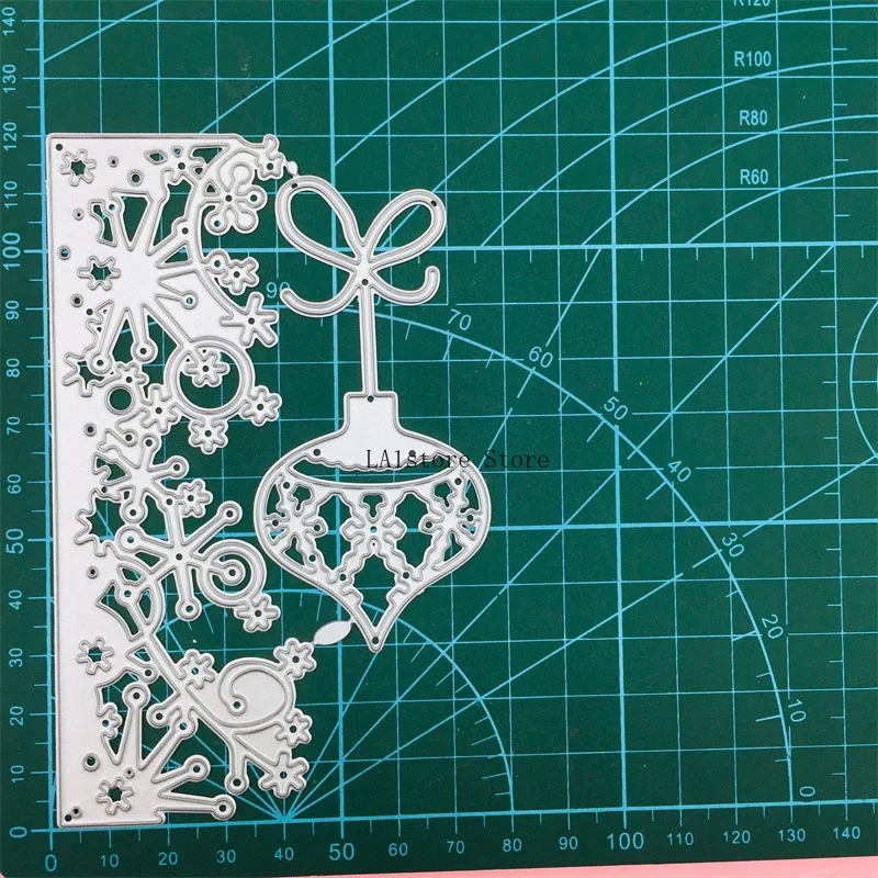 Christmas Lantern Snowflake Greeting Card Metal Die Cut Embossing Scrapbook DIY Handbook Carbon Steel Mold 2024 New Arrival