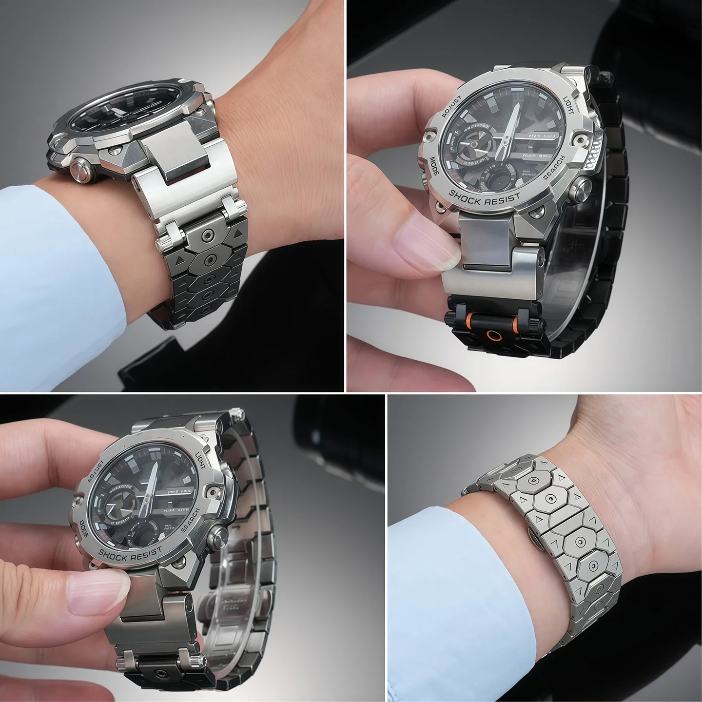 For Casio G-SHOCK GST-B400 stainless steel watch strap bracelet GST B400 Metal watchband Men's Modified strap watch chain