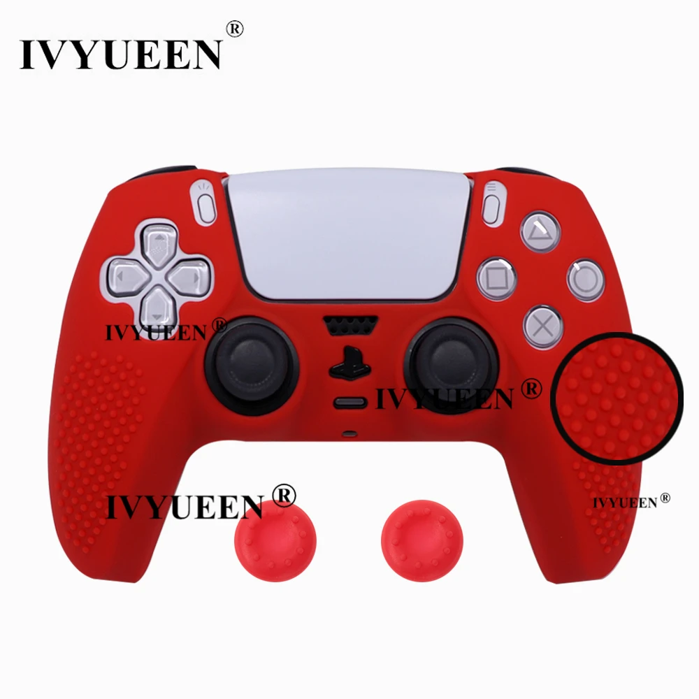 IVYUEEN Schutzhülle mit Nieten für PlayStation 5, DualSense PS5-Controller, Silikon-Gamepad-Hülle, ThumbSticks-Griffe