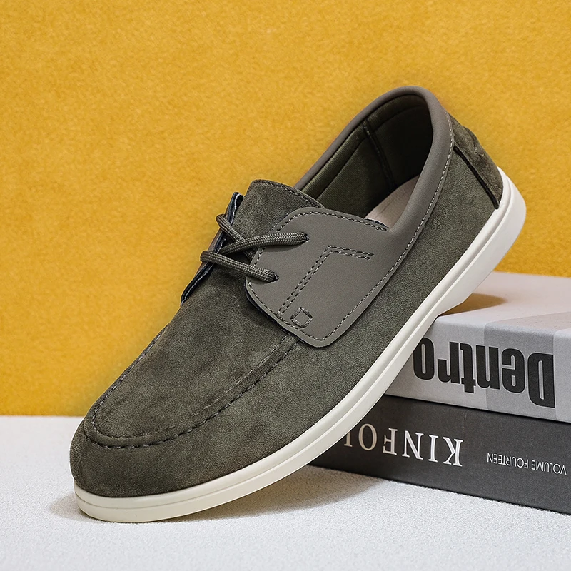 

Autumn Casual Loafers Handmade Suede Leather Men's Shoes Are Also Fashionable Flat Shoes Classic Shoes for Men Evening Dresses
