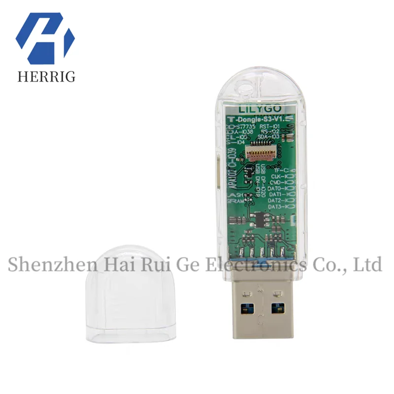 لوحة تطوير T-Dongle-S3 مع شاشة LCD مقاس 0.96 بوصة، تدعم WiFi وBluetooth وبطاقة TF