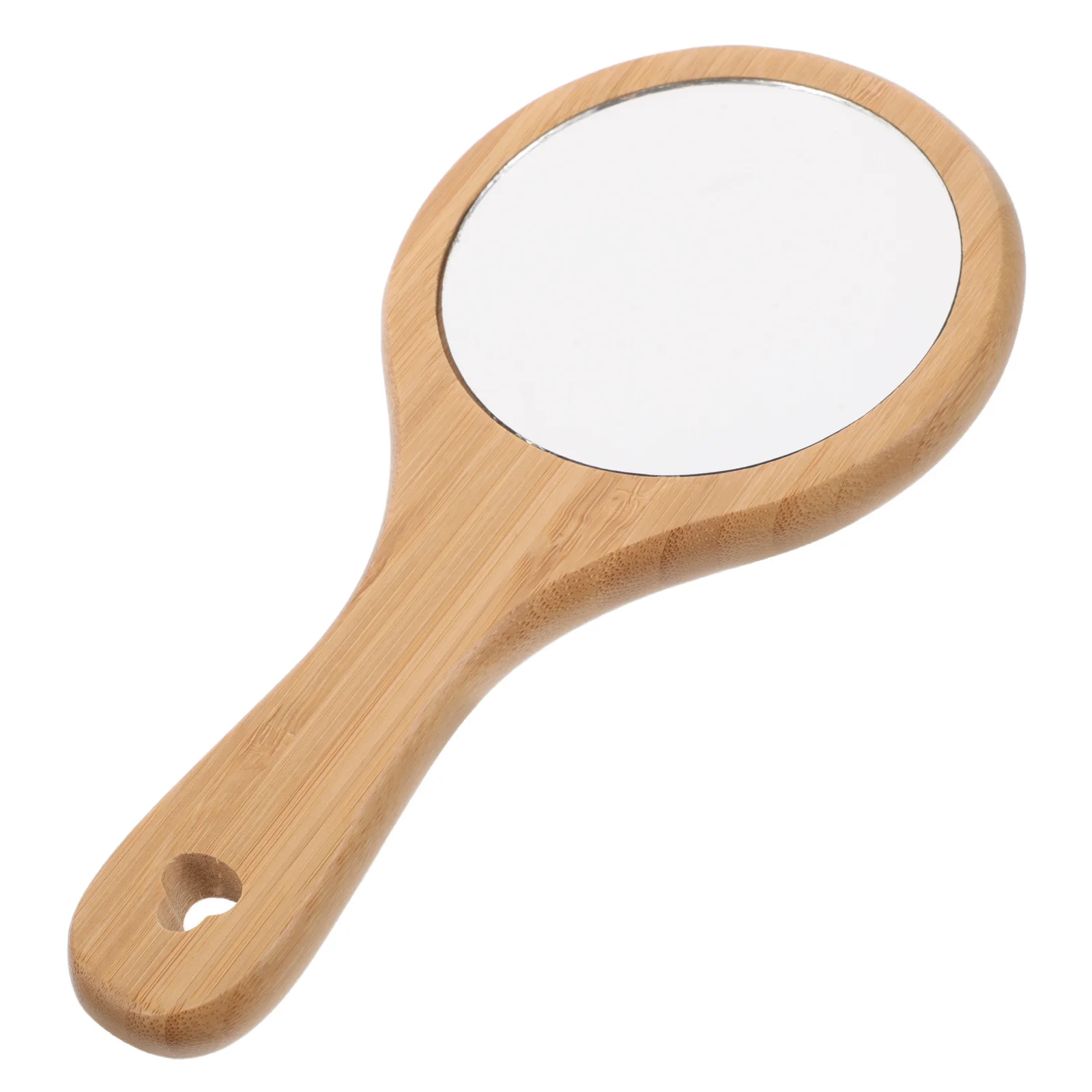 

Wooden Handheld Makeup Mirror Round Portable Vintage Mirror for Women Travel Home Use Hand Small Handheld