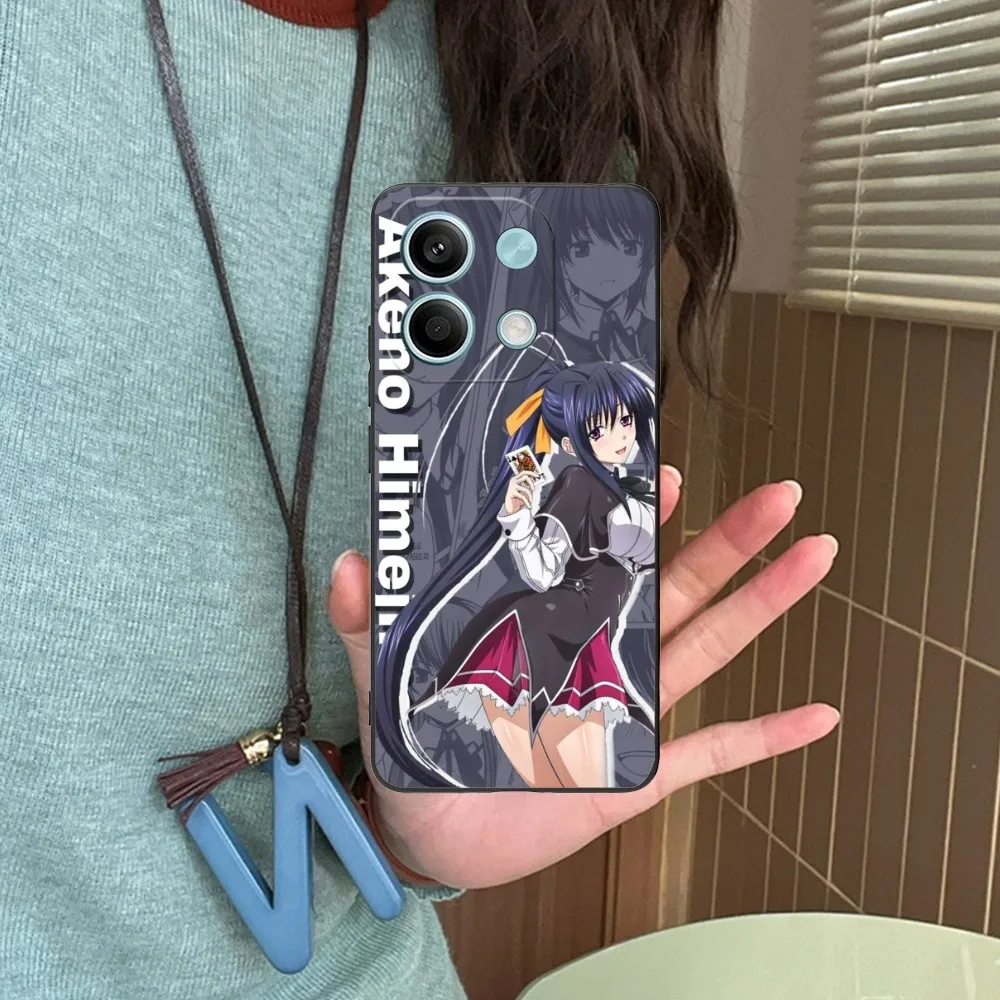 High School DXD Akeno Cell Phone Case for Xiaomi Redmi Note 13 12 11 10 9 8 7 6 S A Pro Lite Plus 5G Black Phone Cover Shell