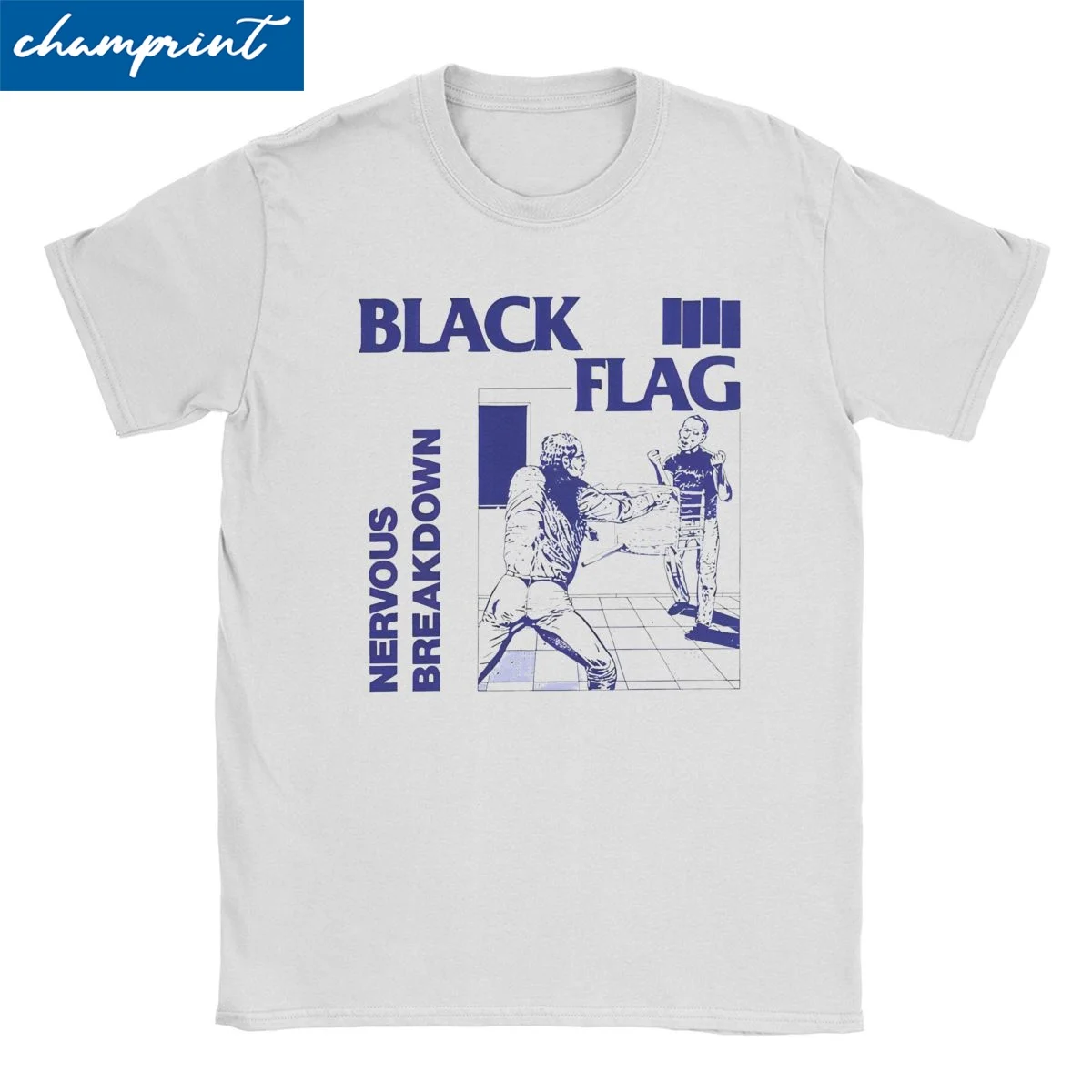 

Humor Nervous Breakdown T-Shirts Men Women's Crewneck Pure Cotton T Shirts Punk Rock Band Black Flag Tee Shirt Party Clothes