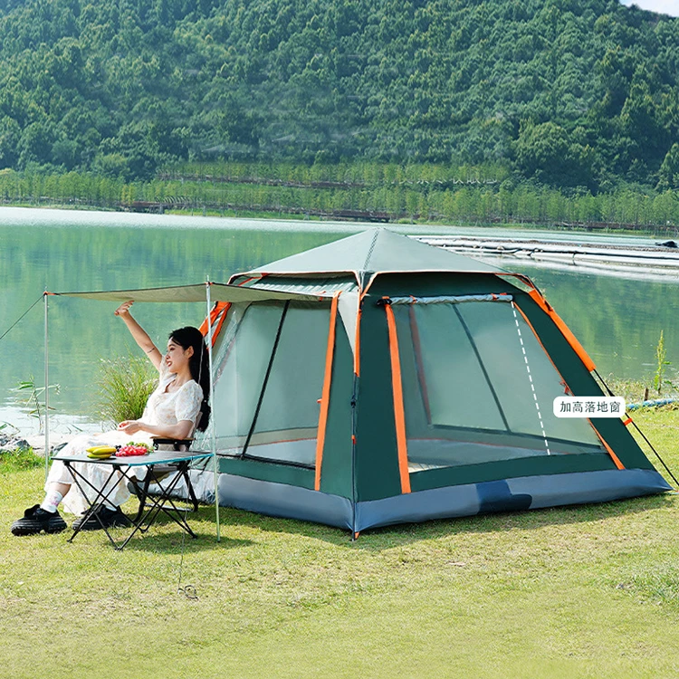 Automatic Quick Open Beach Camping Tents, 4 Big Windows, High Quality Waterproof, Outdoor Family Travel Tent, 8-12 Persons