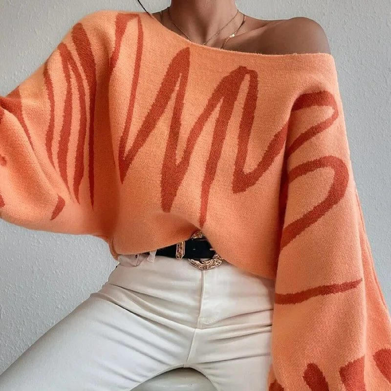 Casual Loose knitting Pullover Women's O Neck Color Blocked T-Shirt Simple Autumn top ropa de mujer sweater commuting clothing