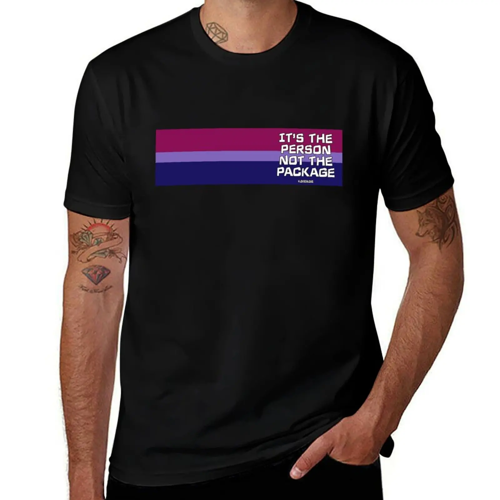 It's the Person Not the Package (bisexual) T-Shirt Basic Plain Tee for Spring and Summer