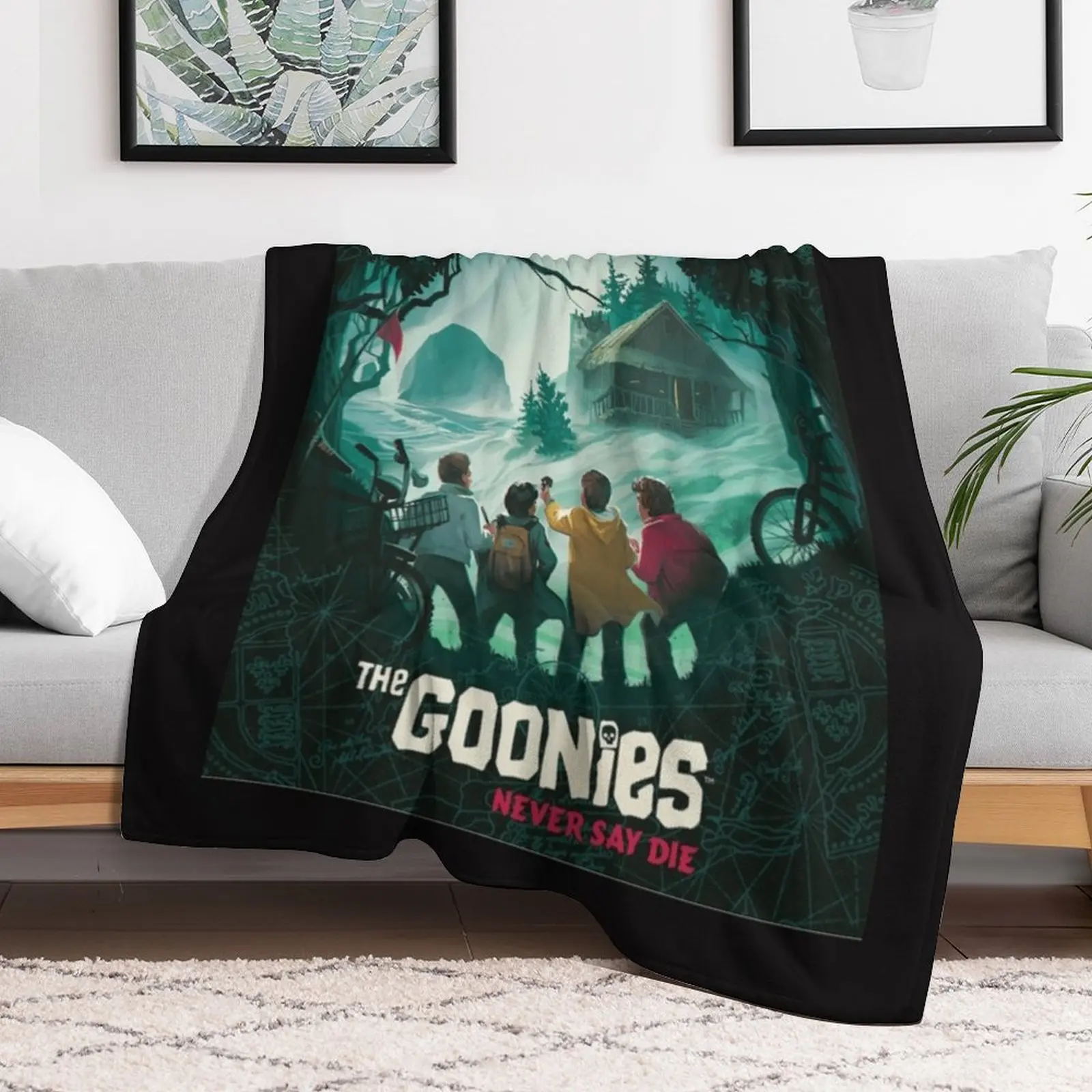 Goonies Never Say Die! Distressed Design For Men, Women, Kids Classic T-Shirt Classic T-Shirt Throw Blanket Hairys Soft Blankets