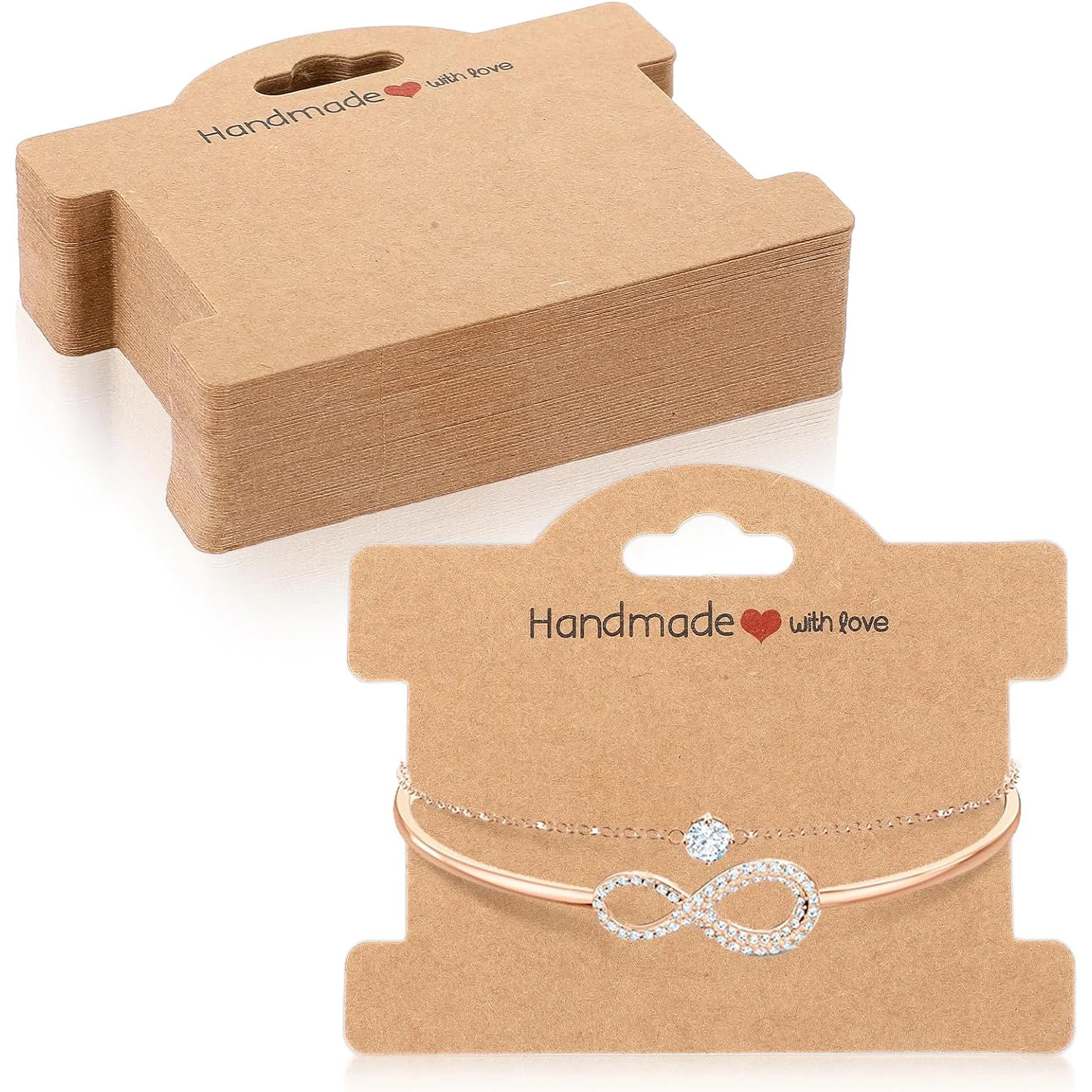 20/50 مجموعات ورقة أساور عرض مع أكياس ذاتية اللصق مجموعة قلادة حامل بطاقات كرتون DIY بها بنفسك النتائج تغليف المجوهرات