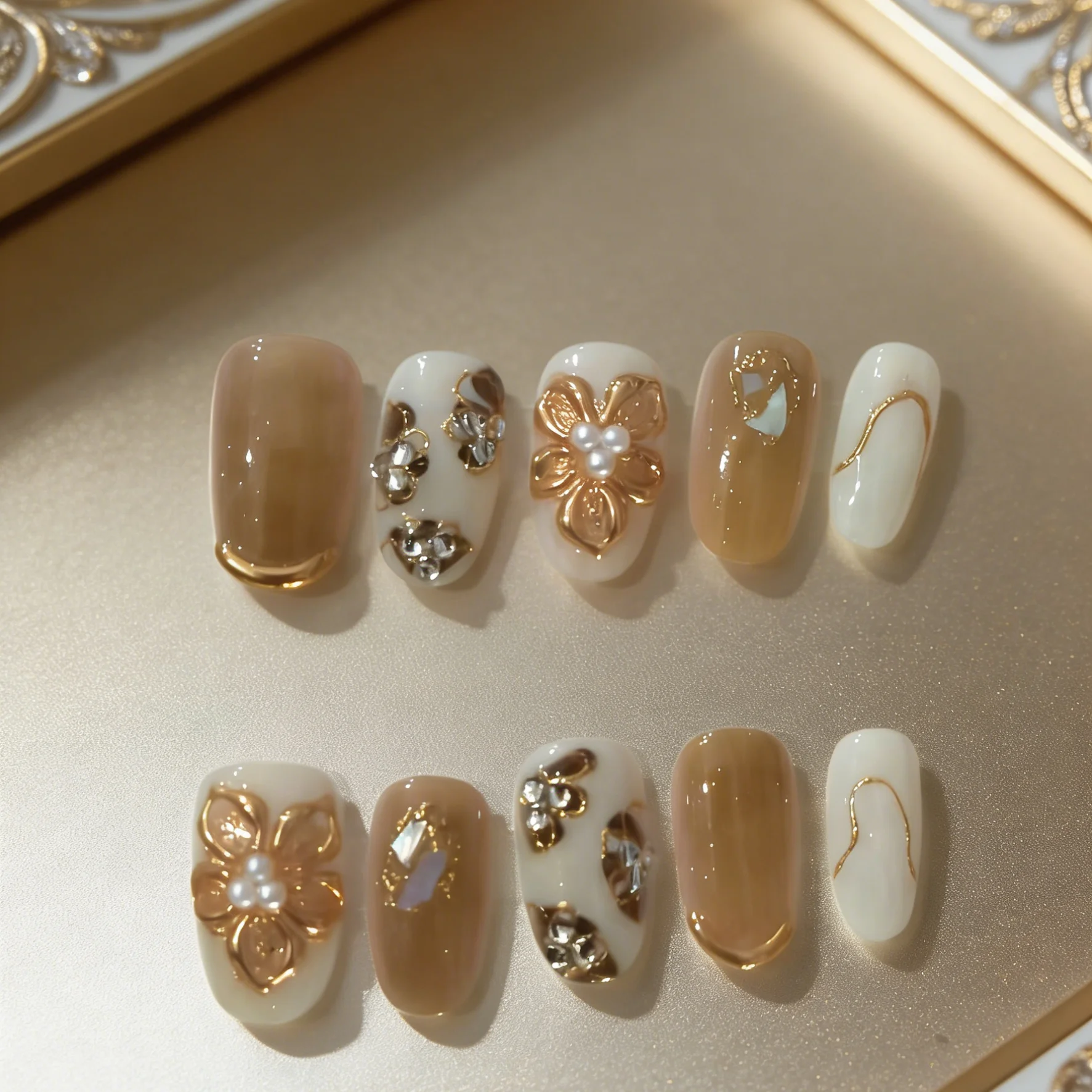 10 Pieces of Hand-Pressed Oval - Nail Art Oval recension och pris