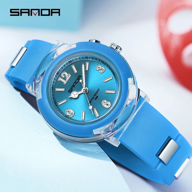 Fashion Sanda Brand Trend Outdoor Leisure Temperament Versatile For Girls Students Casual Watches Quartz Clock Relogio Feminino