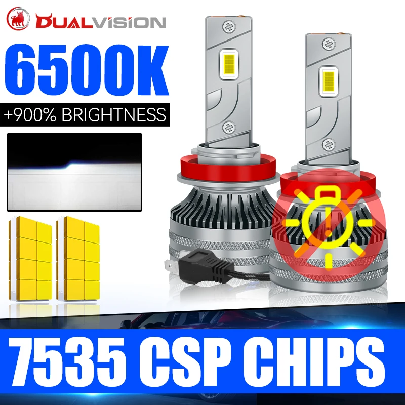 

K5C H4 H7 H11 Светодиодные фары 6500K Белый 16PCS CSP Чипы H8 H1 9005 9006 HB4 9012 HIR2 H9 Светодиодные лампы Размер 1:1, автомобильные фары 12 В 24 В