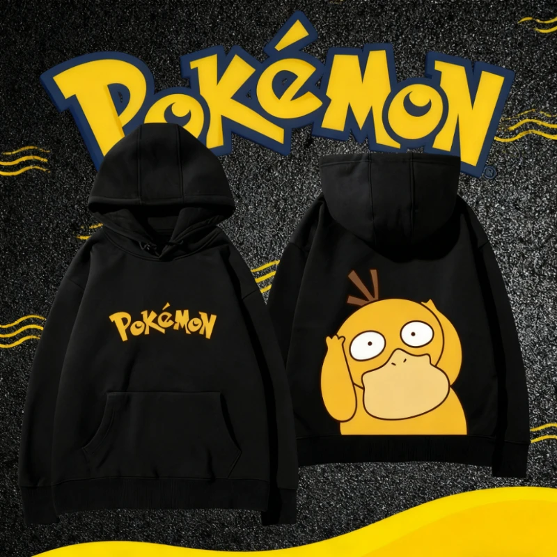 2025 automne/hiver Pokemon marque d'animation 100% coton Psycanard imprimé sweat à capuche hommes/enfants Harajuku décontracté ample garder au chaud
