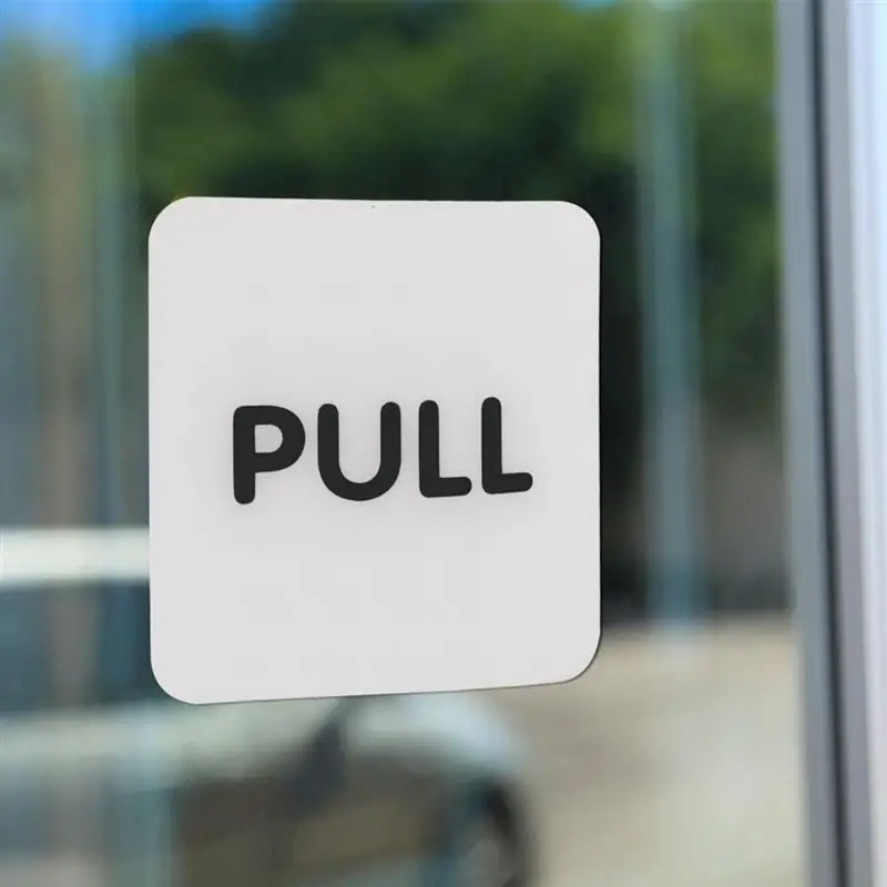 Push Sign Door Sticker Plaque Doors Signs Office Entrance Exit Stickers Vertical Indicator Decals Toilet Business Salon Window