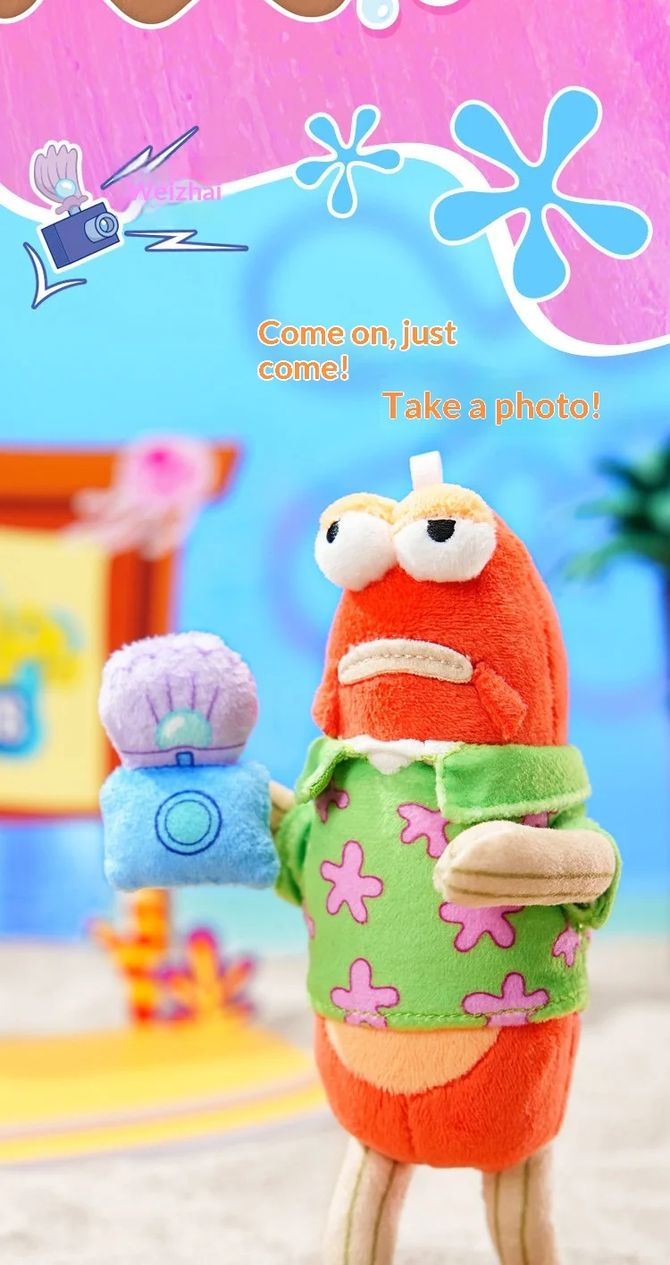 Original Bikini Bottom Stall Series Blind Box Bewegliche Figuren mit Hintergrund, Lustige Hässlich-Süße Flauschige Taschenanhänger Geschenk-Spielzeug – Detail 13