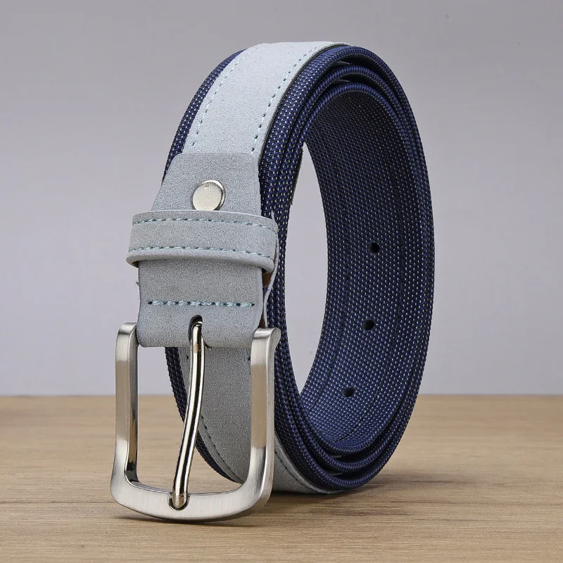 New Men Belt High Quality Canvas and Imitation Leather Men's Pin Buckle Belts Casual Cowboy Pants Versatile Belts Luxury Belt