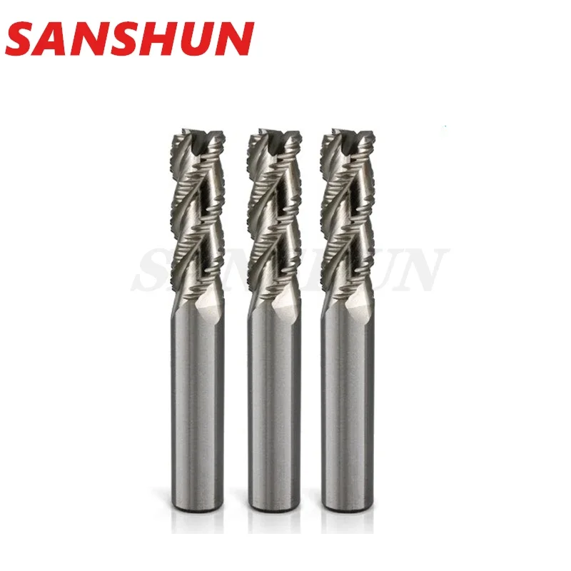 HRC55 4 Flute Coated Carbide Coarse Pitch CNC 3 Flute Lapped 45 Degree Helix Carbide Aluminium Ripper Carbide roughing end mill