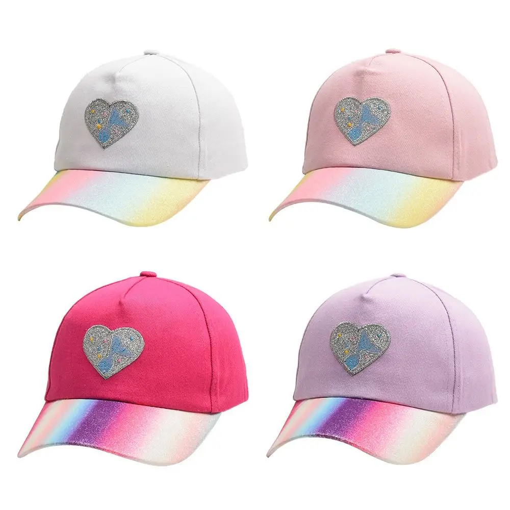 

Discoloration Child Visor Hats Casual Versatile Sunshade Baseball Cap Love Heart Embroidery Baby Sun Hat Kids Children