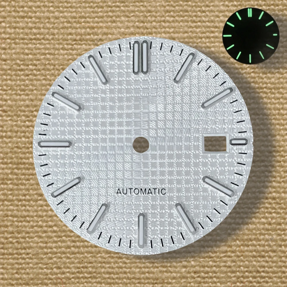 คุณภาพสูงคลาสสิก 31.8 มม.S โลโก้ oak dial เหมาะสําหรับ NH35 การเคลื่อนไหวอัตโนมัติสีเขียว night light นาฬิกาการปรับเปลี่ยน accessorie