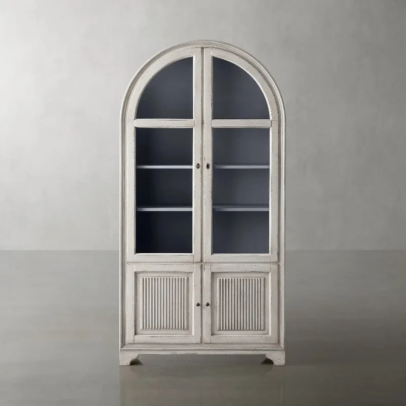 

Customized, retro and old arched locker, multi-layer solid wood bookcase