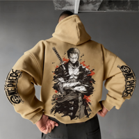 One Piece Mens Hoodie Japanese Anime Autumn Winter Boys Sweatshirt Extra Long Sleeve Parent Child Cotton Hooded Sweatshirt