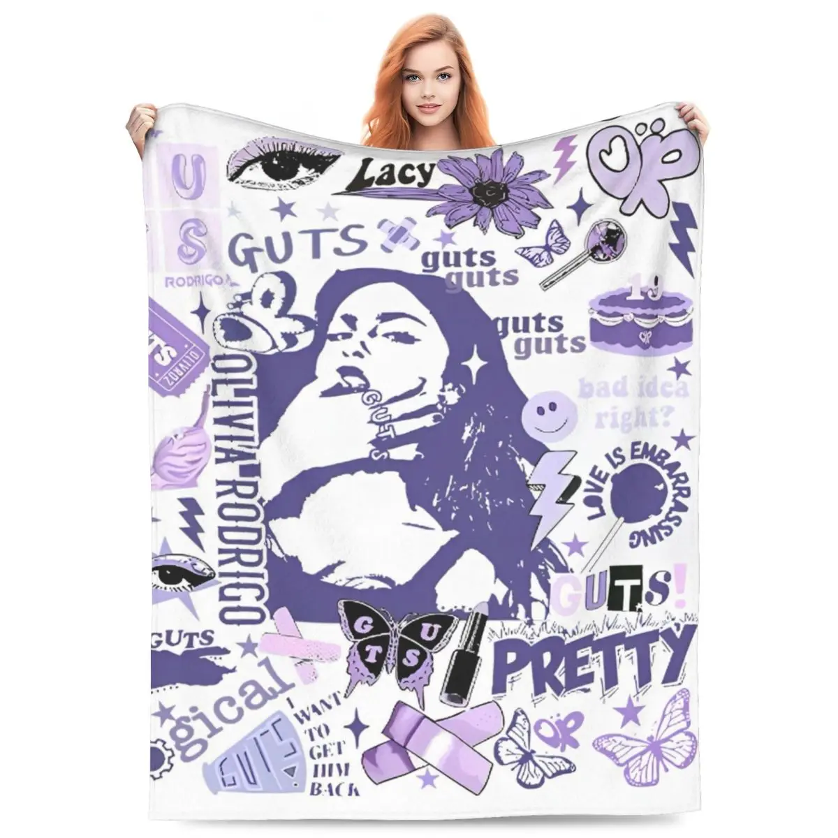 Olivia Vampire Rodrigos Sour Blanket Quality Soft Warm Throw Blanket Autumn Decorative Home Decor Street Trend Bedspread