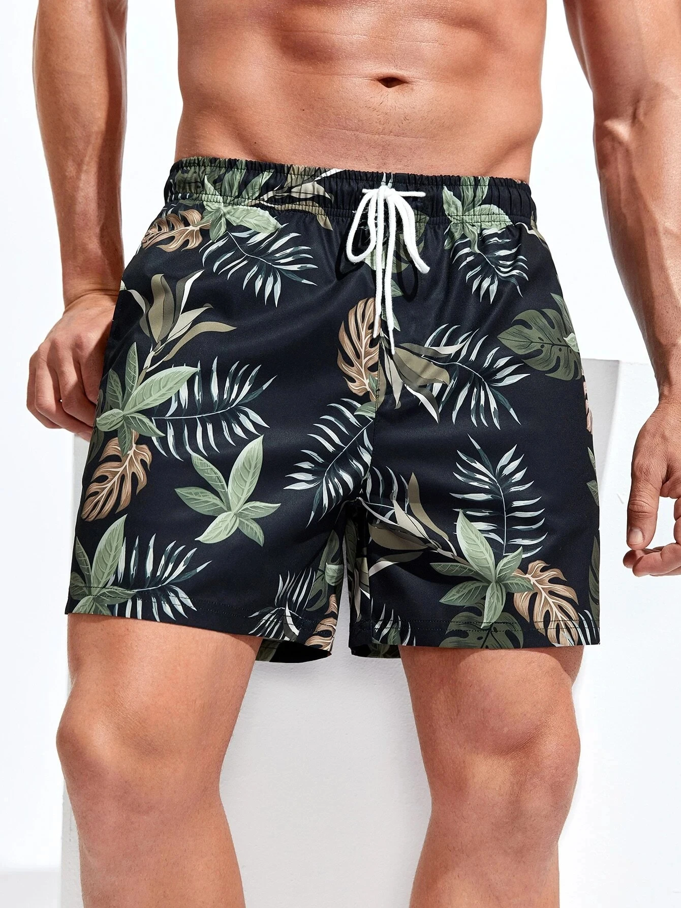 Men\'s quick-drying Hawaiian shorts with floral and leaf print 3D beachwear soft loose casual novelty summer novelty shorts