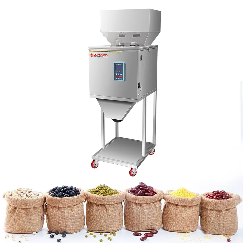 

999g Semi Automatic Rice Stand Up Bag Pouch Granule Weighing And Filling Machine