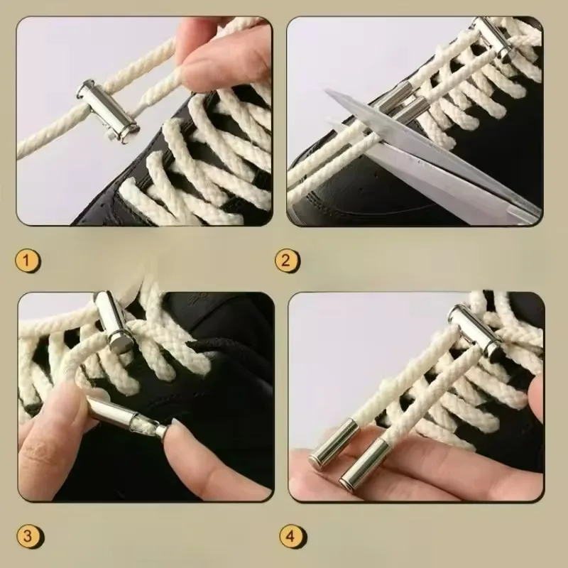 Spring Lock Shoelaces No Tie Shoelace Quick Fixed Lazy Shoelaces DIY For Hoodie Trouser Sweatpant Rope Round Cord Replacement