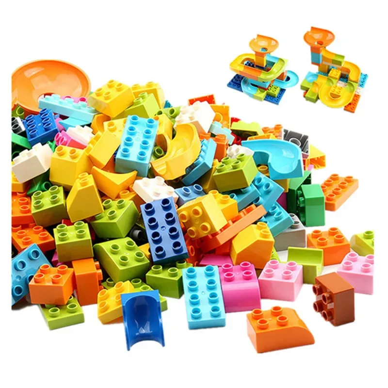 500G Large Size Marble Race Run Building Blocks Random Mixed Basic Parts Funnel Slide Slope Compatible Complement Bricks Toys