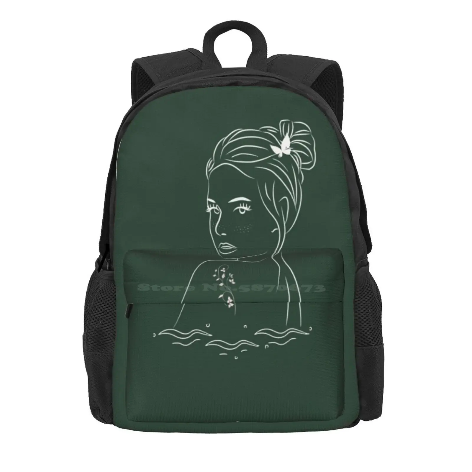 Beautiful Woman Art Hot Sale Schoolbag Backpack Fashion Bags Vintage Girl Art Portrait Female Art Beautiful Woman Art1