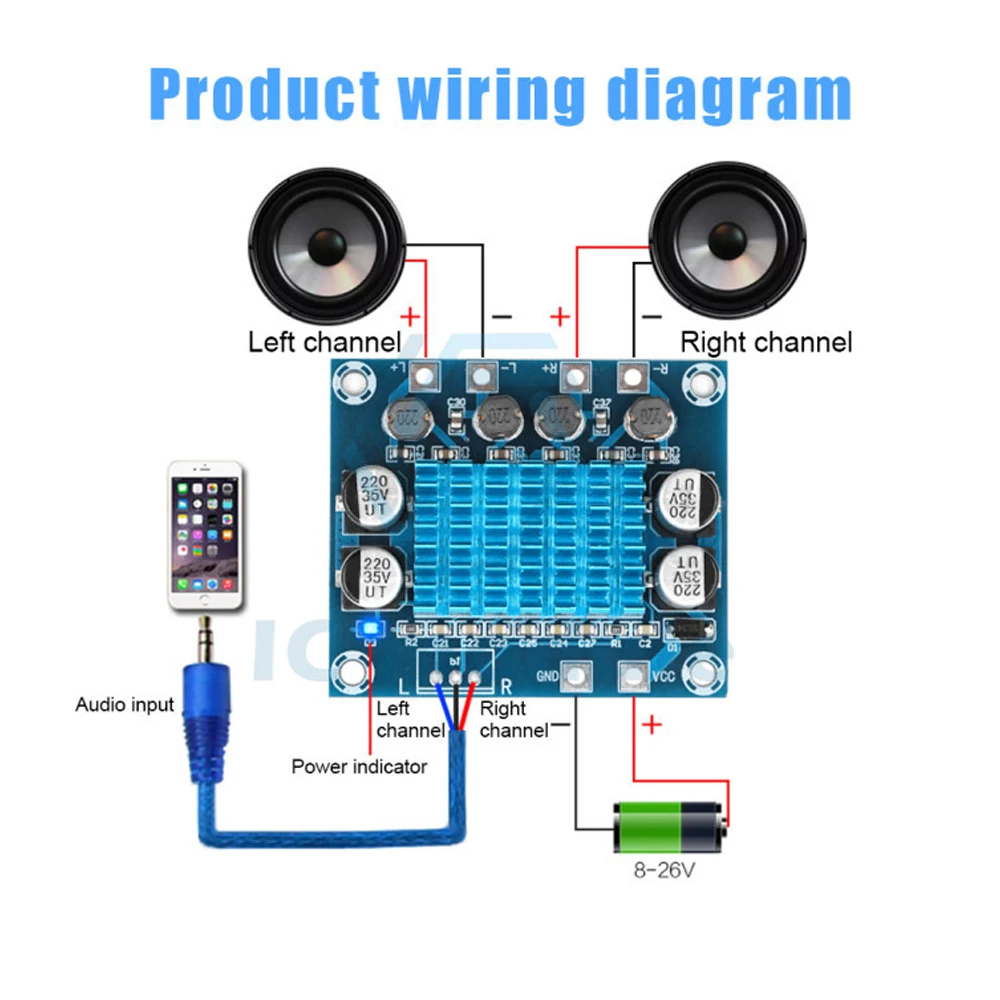 

XH-A232 high-definition digital audio power amplifier board mp3 amplification module 8V-20V sound amplifier board 2 channel 30W