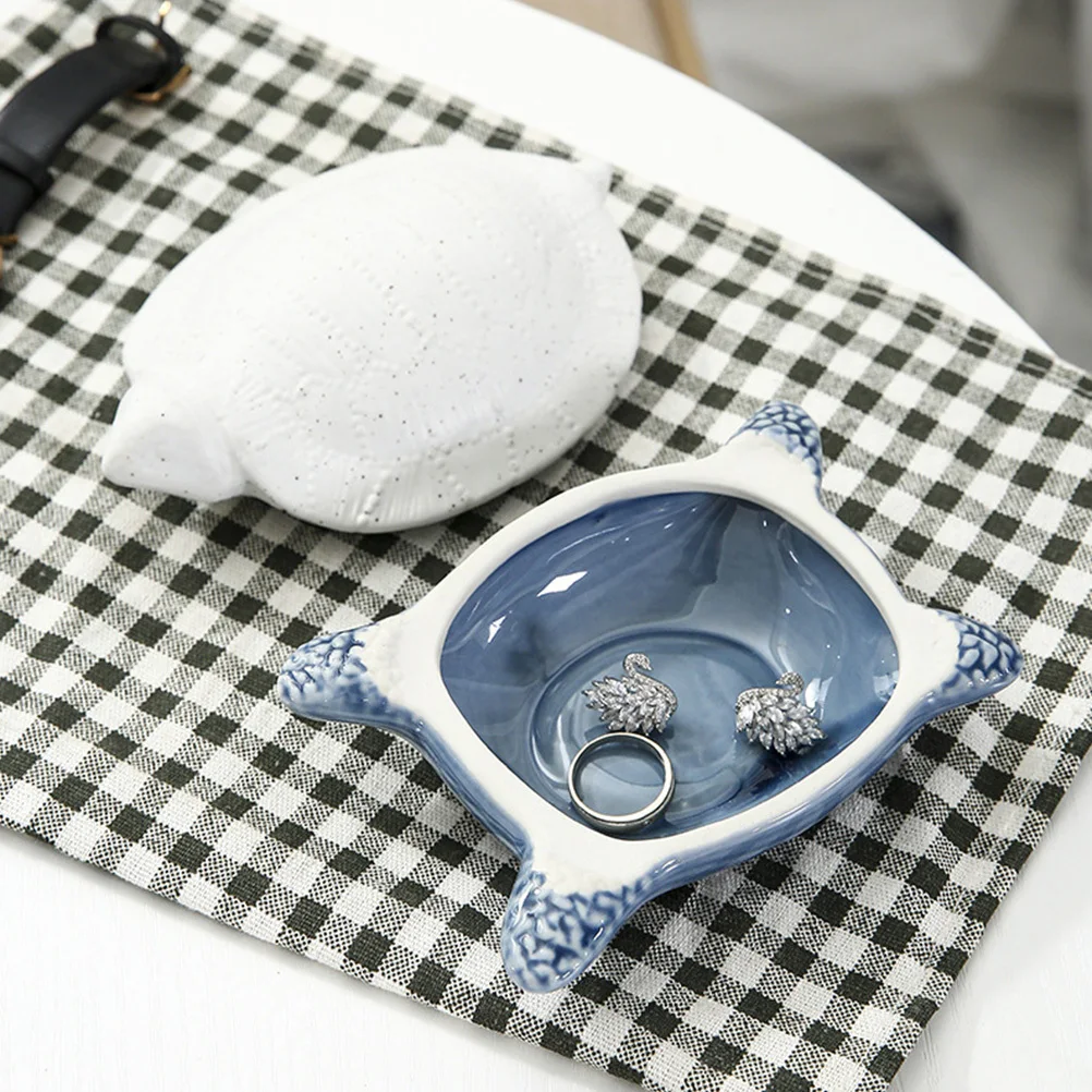 

1 шт. керамическая коробка в форме черепахи, держатель для ювелирных изделий, покрытый настольный чехол для хранения конфет, небольшой подарочный декор, керамическая коробка