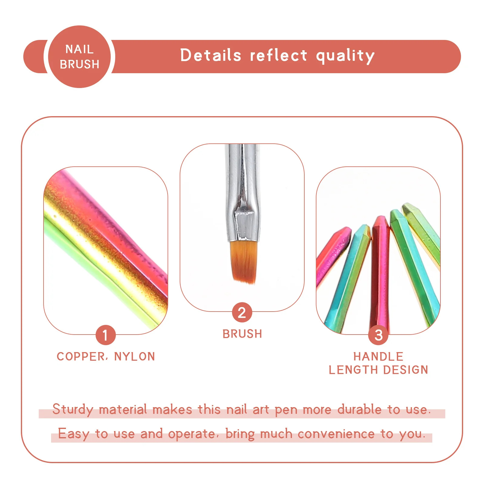 

12Pcs Nail Art Brush Pen Sturdy Long Handle DIY Manicure Tool Salon Beauty Drawing Pens Manicure Brush Nail Art Pen