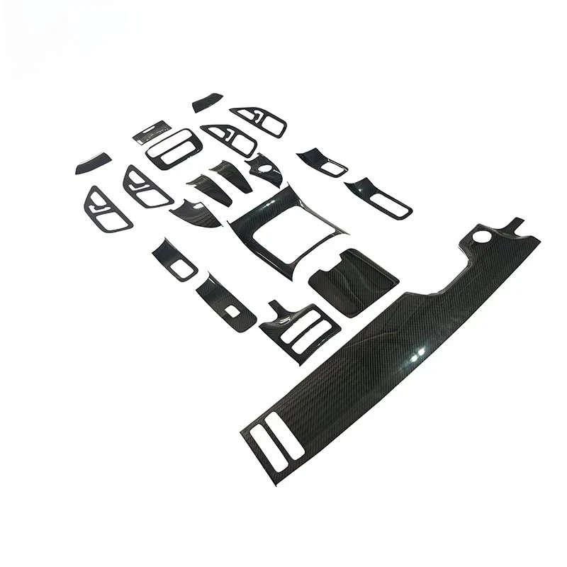2022Year Carbon Fiber W223 Interior Trims S400 S480 S580 for S-Class W223 S63 Black Carbon Interior Trims Door Cover Handles
