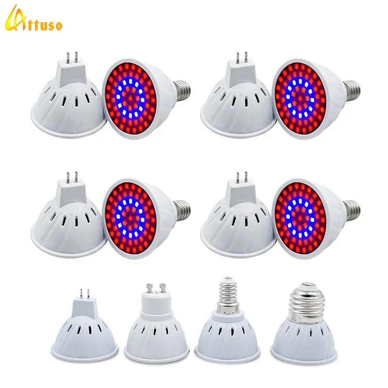 LED Grow Light E14 E27 MR16 GU10 AC 220V Full Spectrum Led Bulb Plant Lamp Red Blue UV IR for Grow Tent Greenhouse Grow Lighting