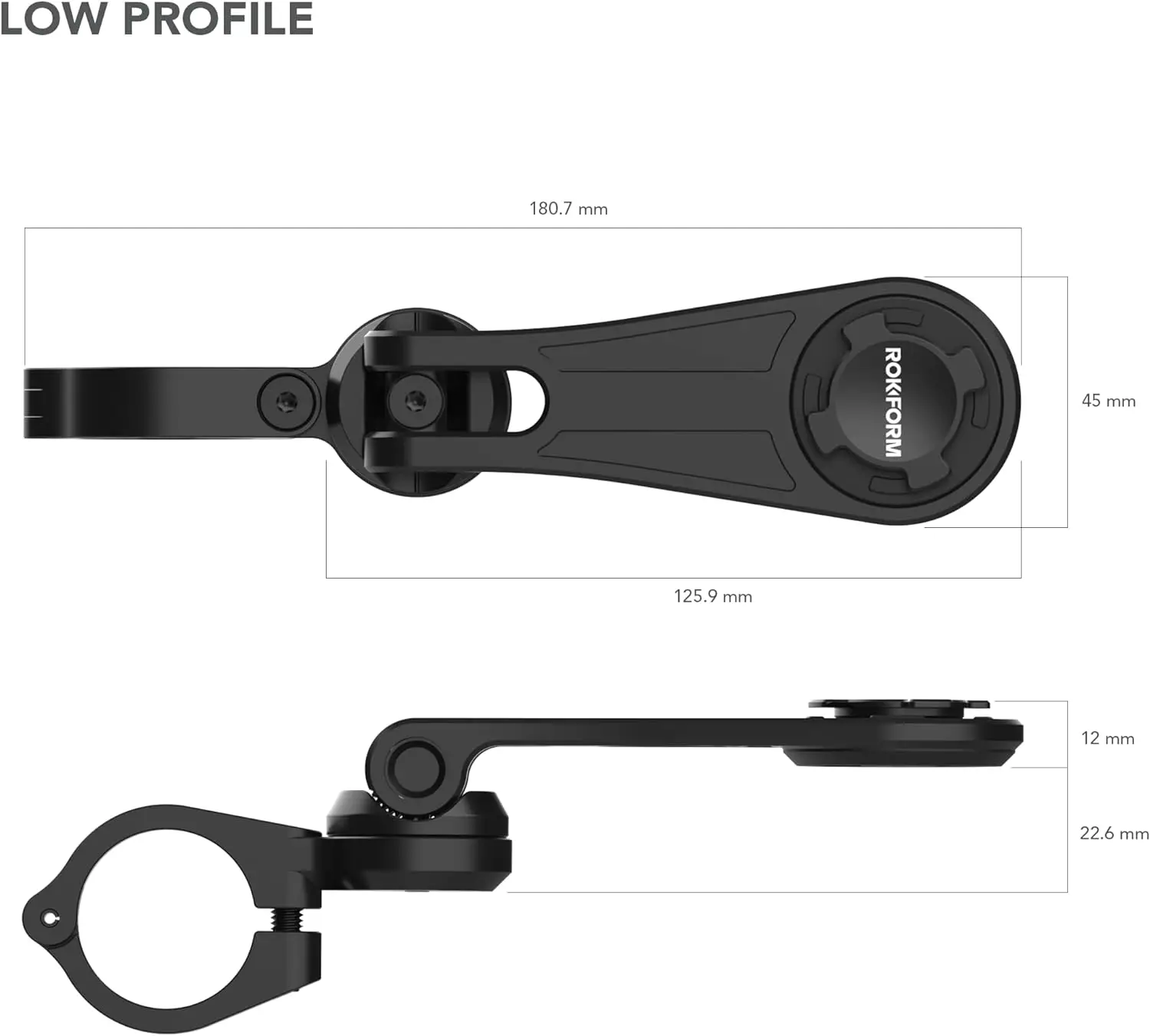 Rokform [hanya dipasang] seri Pro dudukan ponsel sepeda motor mesin CNC, kunci Putar Dan dudukan magnetik