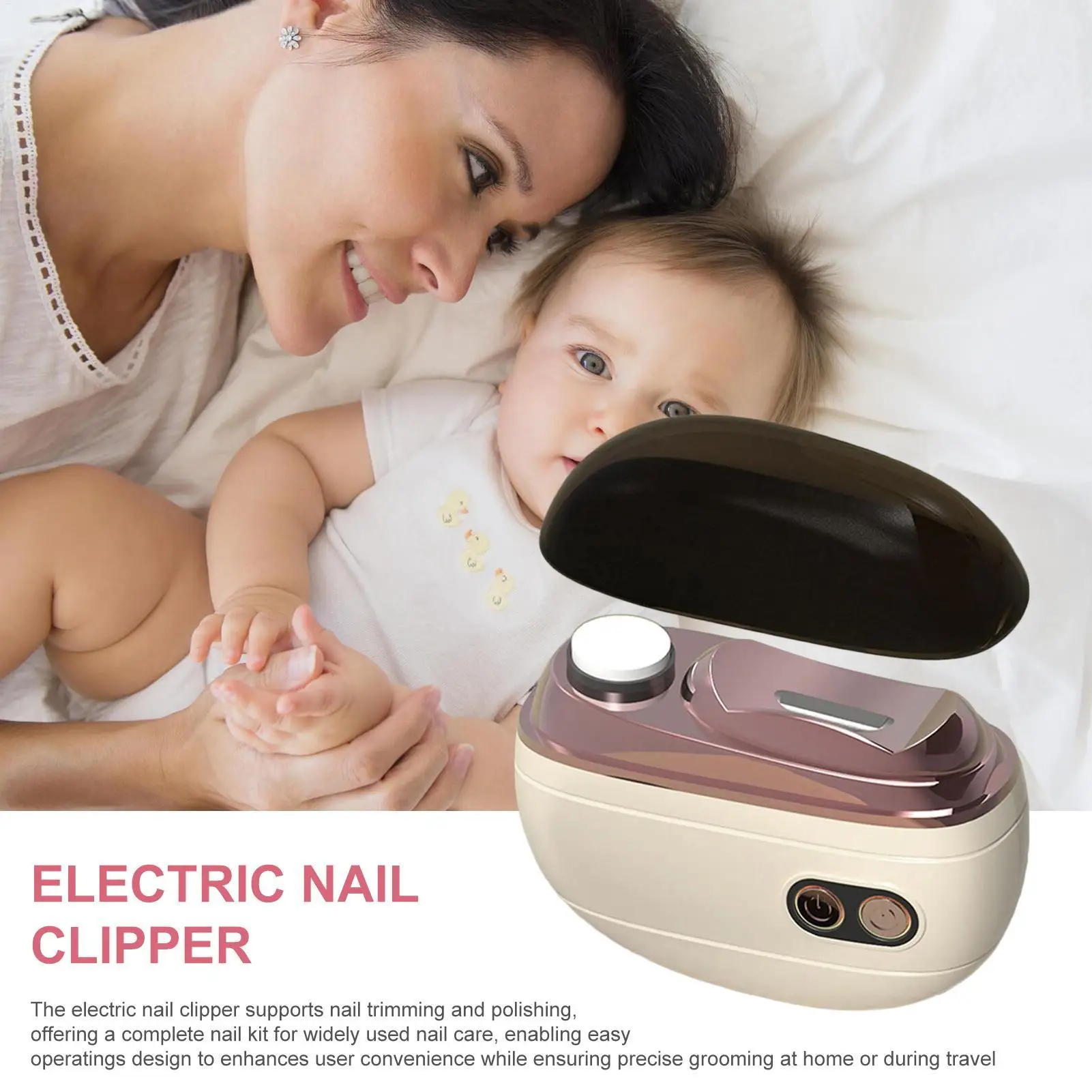 

Electric Nail Trimmer with LED Light 2-Speed Automatic 4 In1 Automatic Nail Clipper for Seniors Elderly Women Adults Kids