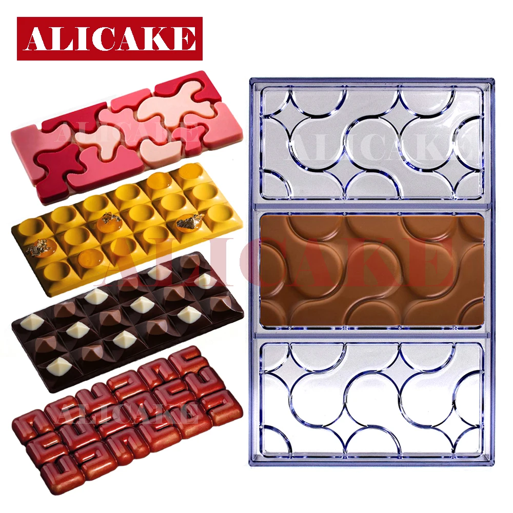 10 Shapes Chocolate Mold Baking Pastry Tools For Polycarbonate Chocolates Bar Bonbons Molds Baking Pastry Confectionery Mould