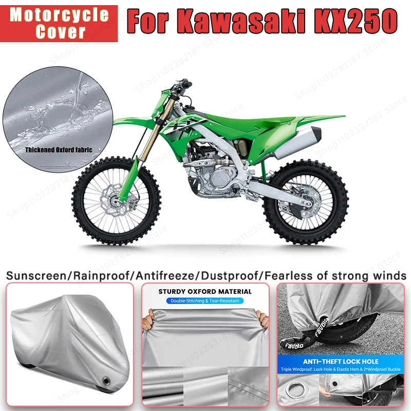 

For Kawasaki KX250 No Ear Motorcycle Cover - Outdoor Full Body Protection, Waterproof Dustproof Sunscreen Moto Accessories