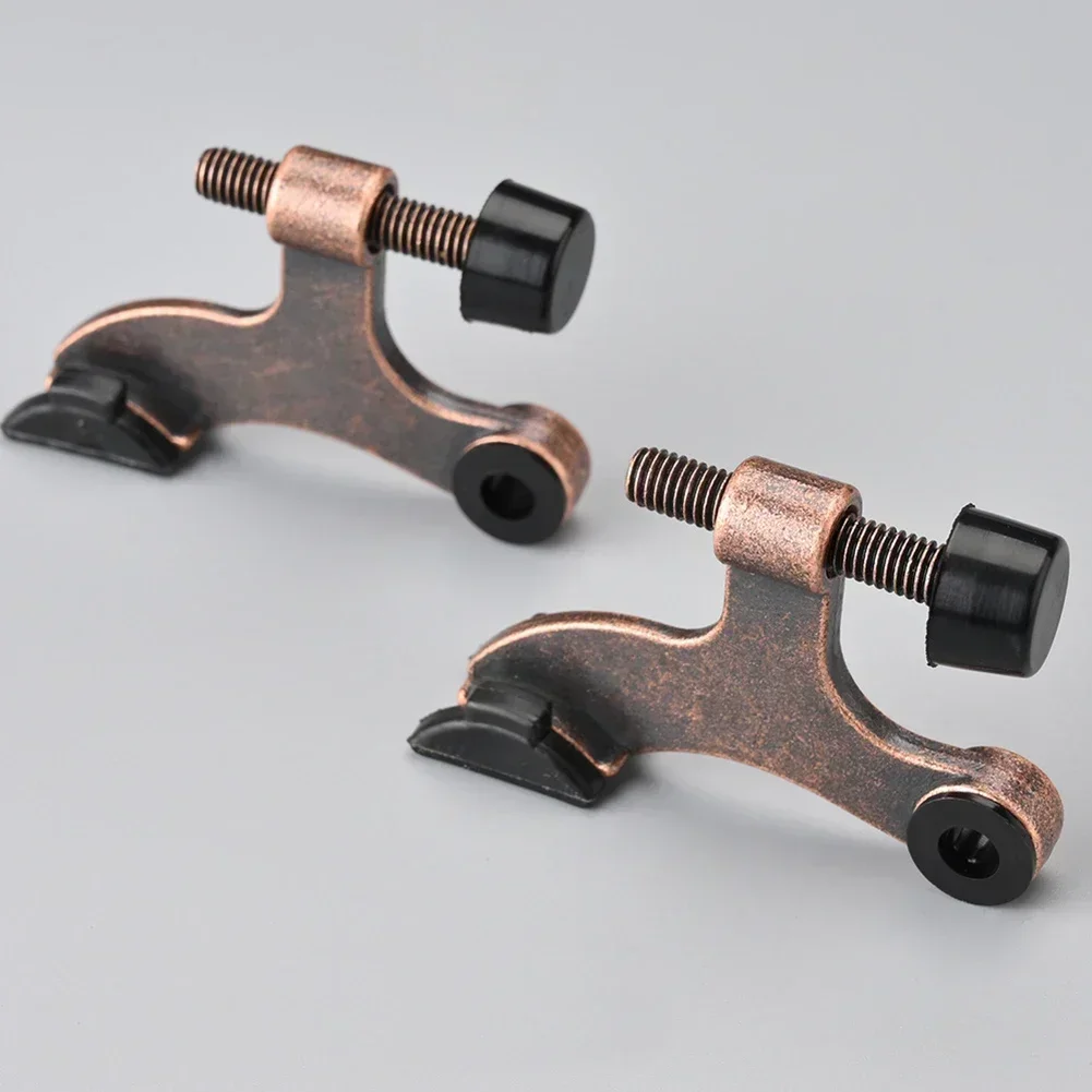 For Hinged Doors Pin Door Stopper With Rubber Bumper Adjustable Heavy Duty Replacement Tips Hardware Practical 2PCS