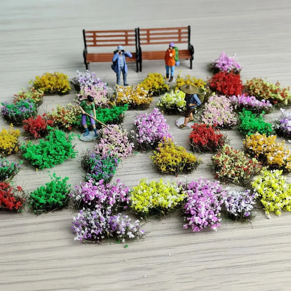 Multicolor Hand Torn Flower Clusters DIY Accessories Height 10mm/16mm Simulated Grass Clusters Building Models Sand Table