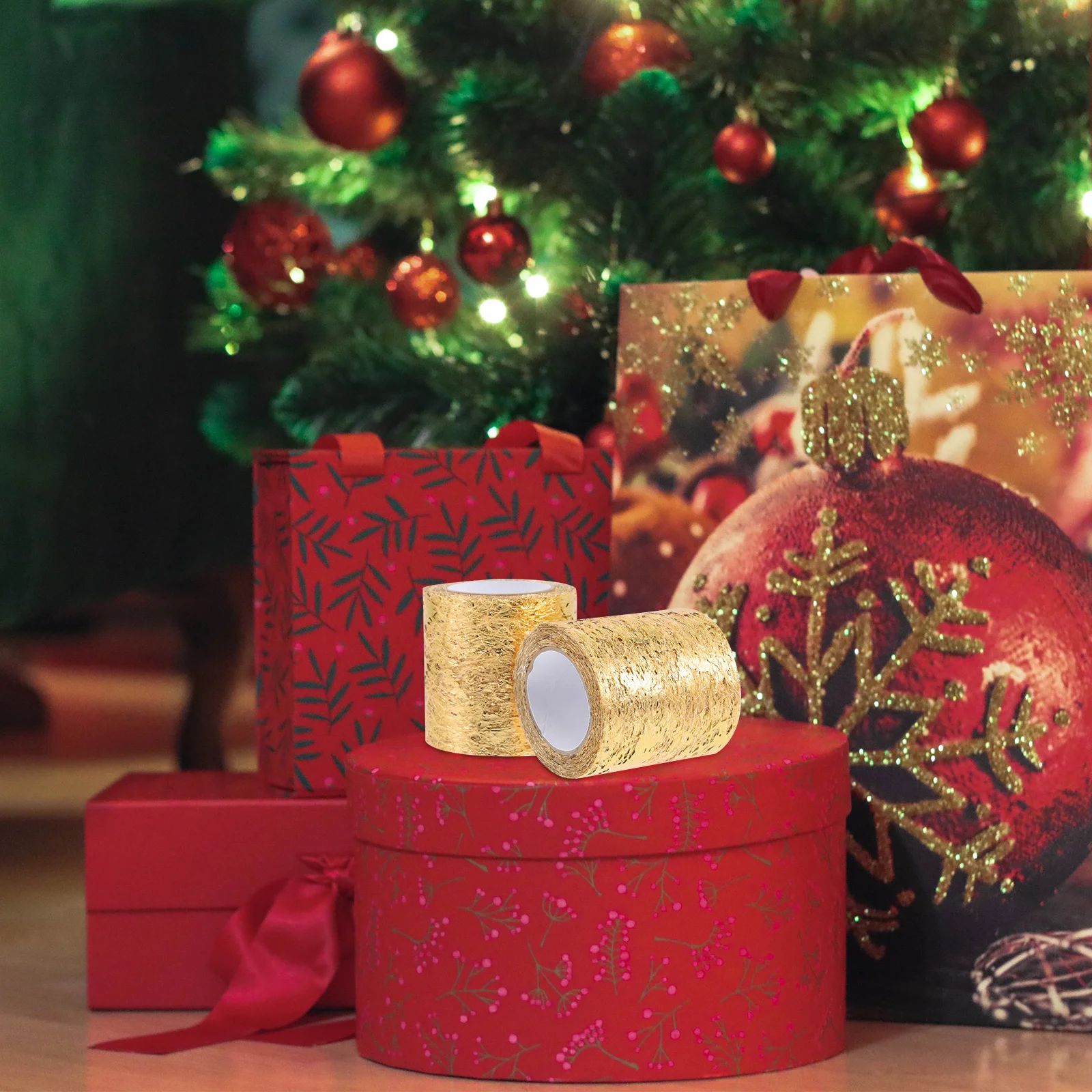

2 Rolls Gold Mesh Tulle Roll Ribbon for DIY Crafts Gift Flower Wrapping Wedding Christmas Party Christmas Tree Garland Ribbon