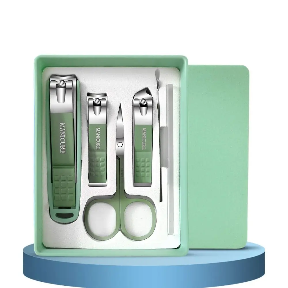 6-teiliges Set, spritzwassergeschütztes Nagelknipser-Set aus Edelstahl, buntes 6-teiliges Set, Nagelknipser-Reparaturwerkzeug, tragbares Pediküre-Werkzeug