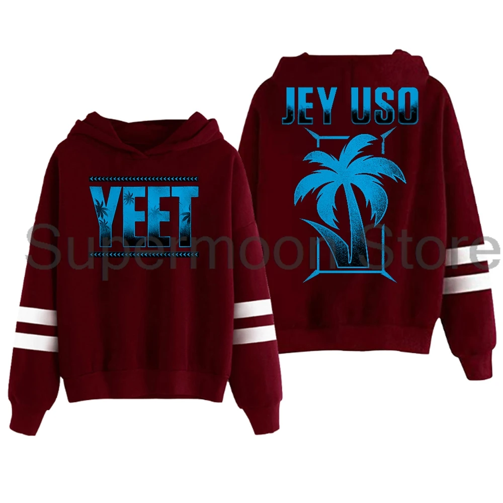 سترة بغطاء للرأس بشعار Jey Uso Yeet Merch بدون جيوب وأكمام متوازية ملابس خروج للنساء والرجال سترة بقلنسوة ملابس عصرية #4