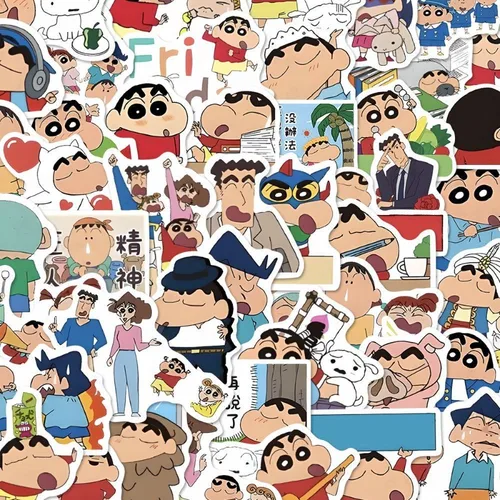 장식용 만화 짱구 스티커, 휴대폰 케이스, 노트북 기타 컵, 수하물 컴퓨터 스티커, 도매, 80 개